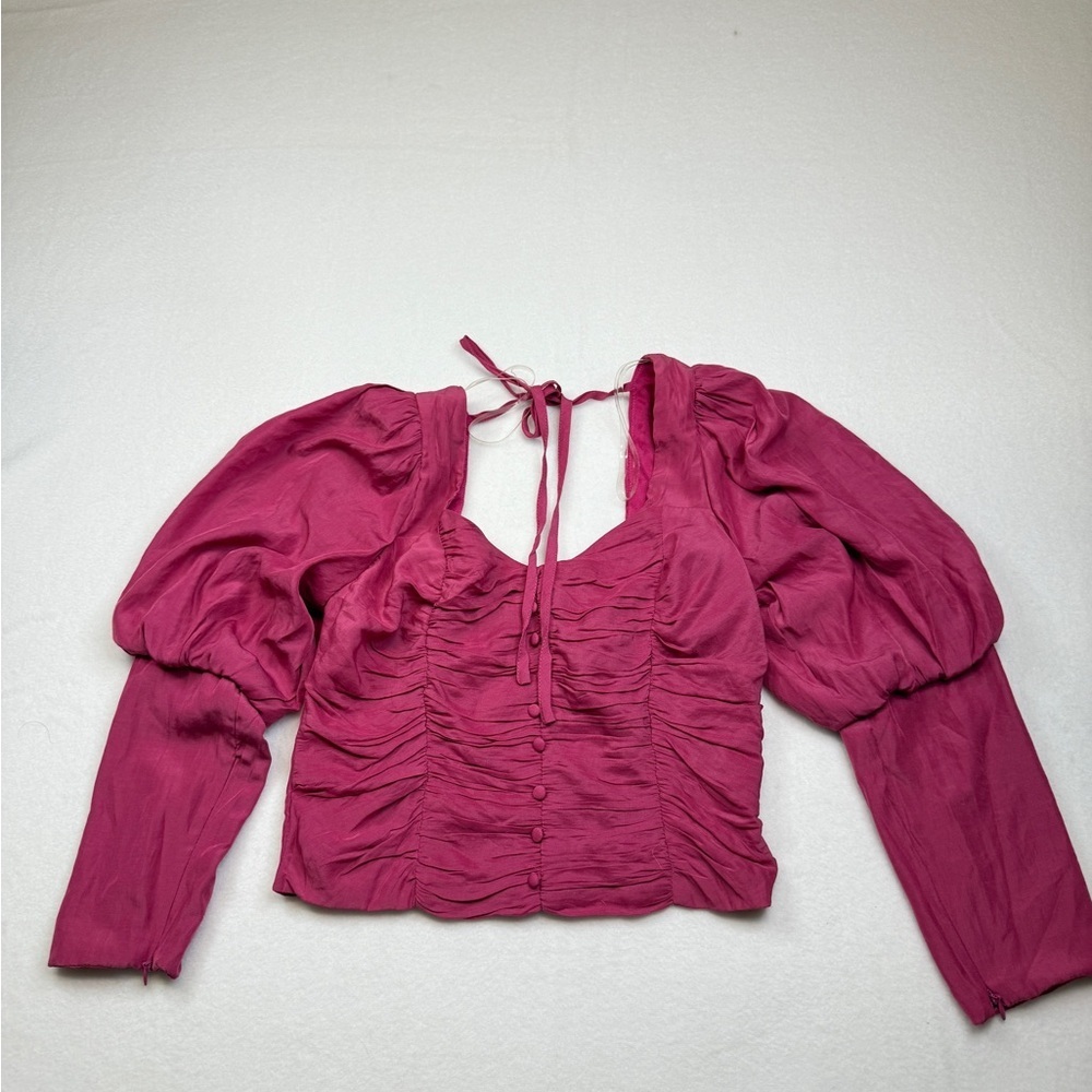 DO+BE Fuchsia Ruched Blouse